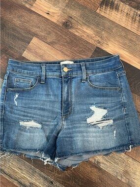 Universal Thread Medium Blue Distressed Denim Cutoff Shorts